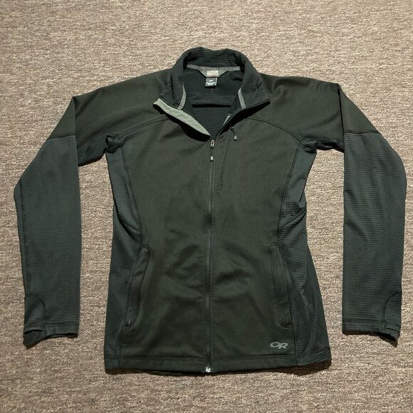 OR Outdoor Research Black Vigor Jacket Full Zip Outdoor Hiking Women’s Size M - Picture 1 of 10